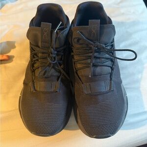 On Running Black Athletic Shoes with Breathable Fabric